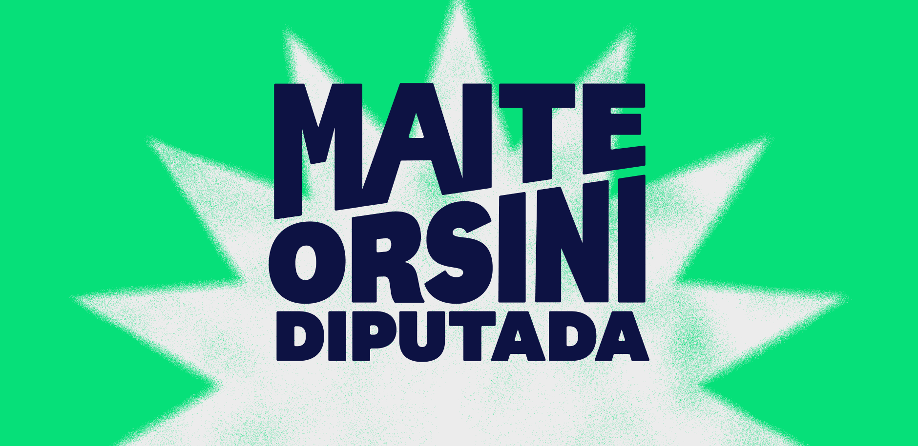 Maite Orsini Diputada navy logo with white burst on bright green background