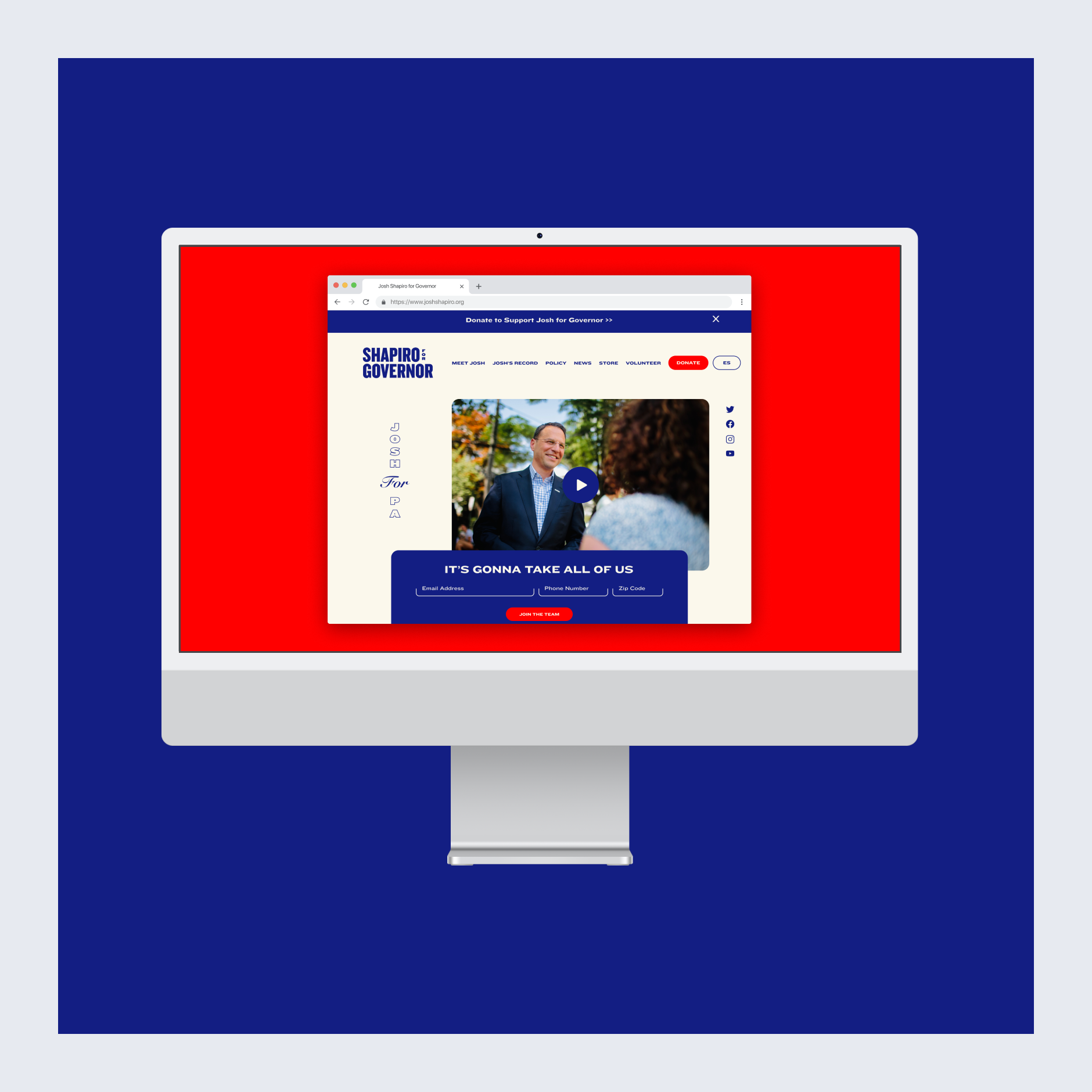 Mockup of the Shapiro website (homepage)