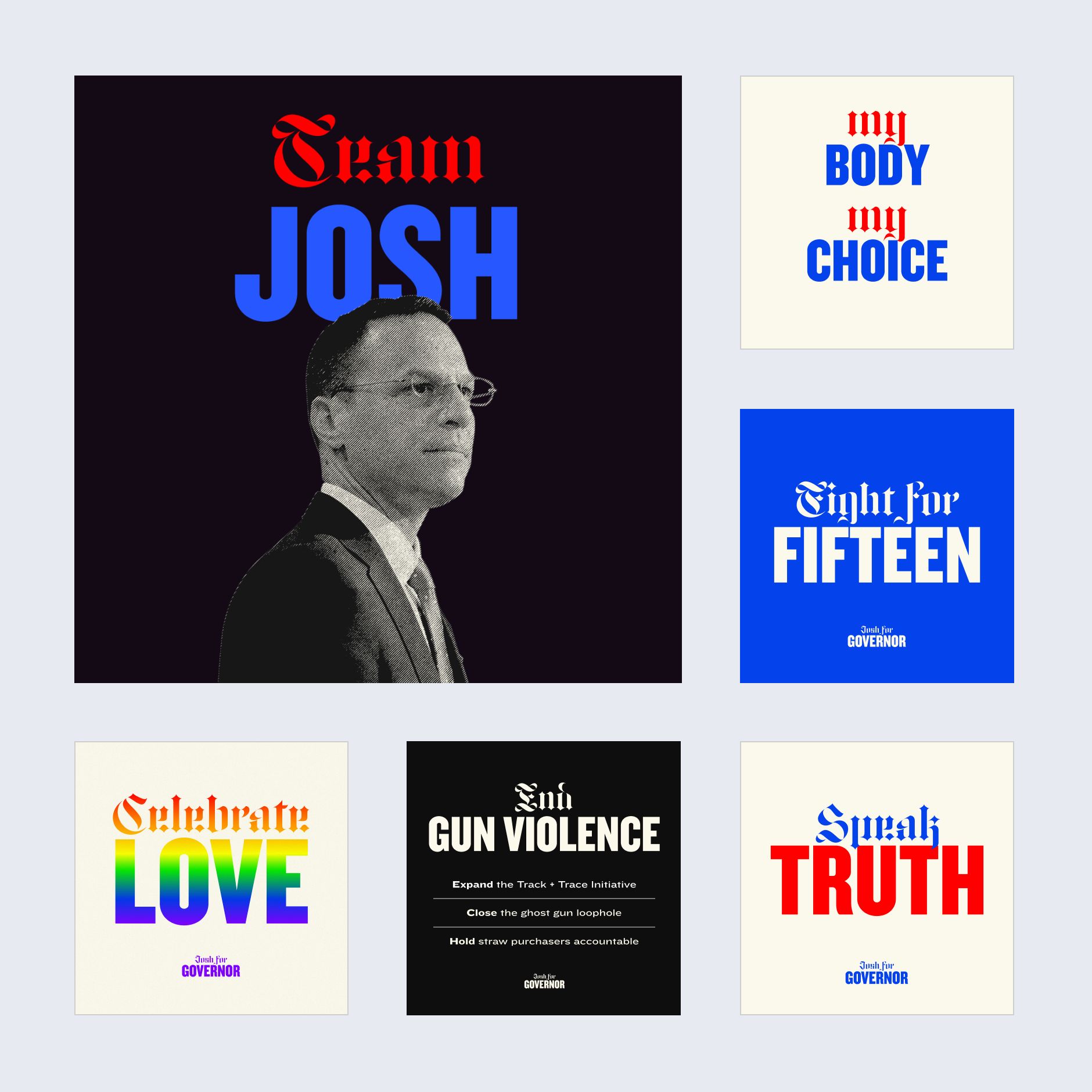 Shapiro branding used for a series of social posts discussing important causes